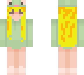 blonde girl in frog hoodie