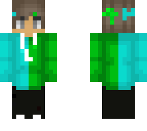 cyan green hoodie boy