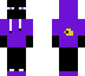 ender man in a purple hoodia and shoes