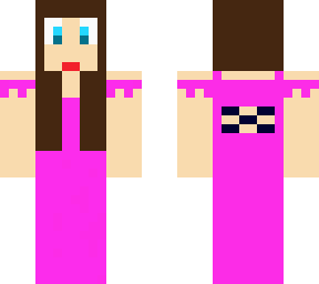 girl with bright pink dress
