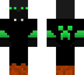 green enderman hacker with black armor