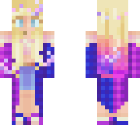 purple and blue girl