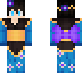recolored armored hakama (blue)