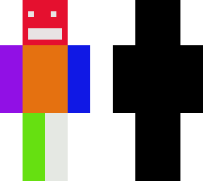 red blue orange purple light green and white skin