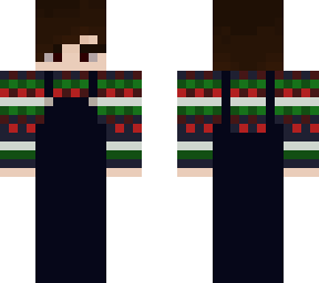sweater + overall dress outfit :)