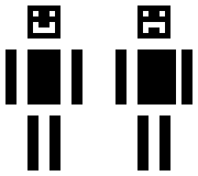 white $ black highlighted w/faces