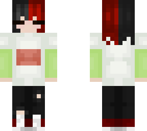 black and red spilt dye with dino hoodie