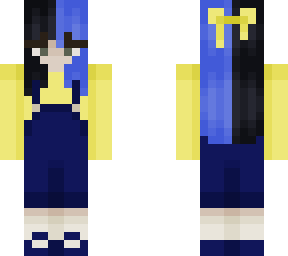 blue and black split dye, overalls