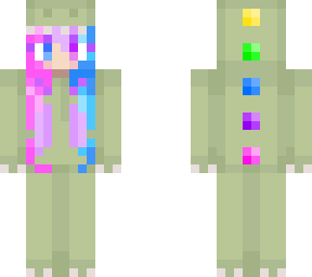 girl in dino onesie