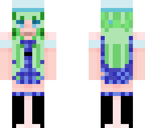 girl with green hair.