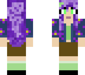 green and purple flower girl