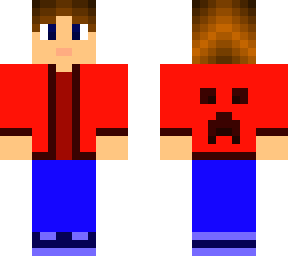 minecraft person in a creeper jacket