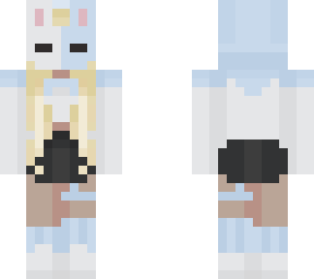 rabbit masked girl with blond hair