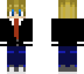 blonde boy with purple hoodie and suit