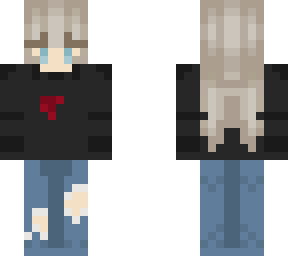 blonde girl with black hoodie