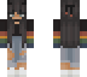 e-girl black with genes and rainbow