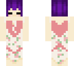 flower dress with purple hair