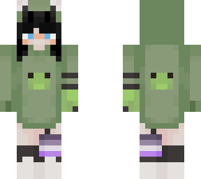 girl in a frog hoodie