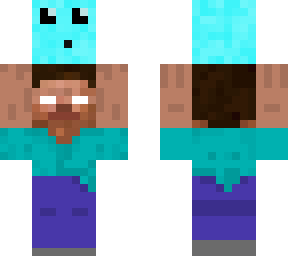 herobrine holding a blue slime