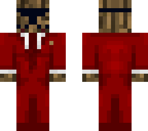 log in a suit