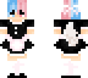 pink/blue cat boy (maid dress) <3