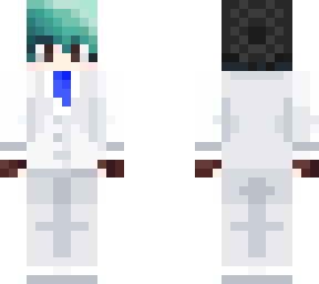 white tuxedo blue hair north