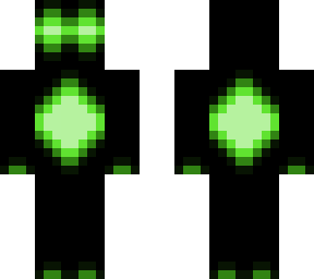 black with glowing green light