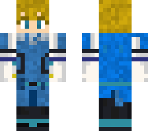 deku but golden hair and blue eyes