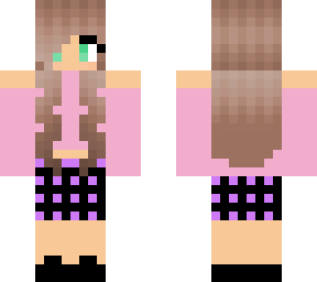 popular girl with croptop and purple and black skirt