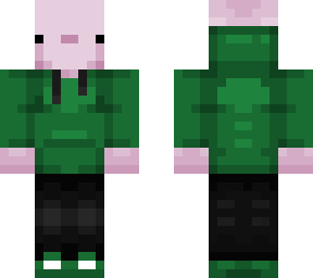 axolotl in a green hoodie