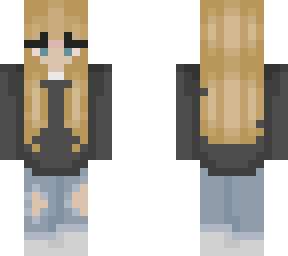 blonde haired girl with black sweater