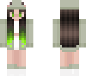 froggy girl with green and brown hair