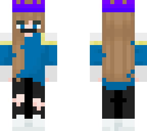 girl skin with a blue crown and a snow outfit