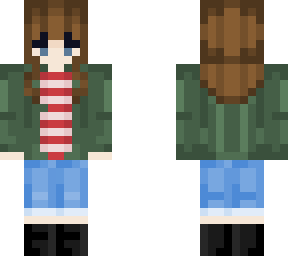 girl with green jacket