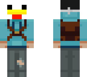 the man in the ckicin costum