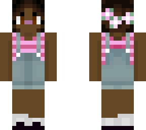 (black) update- darkskin girl with pink stripes