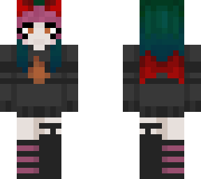 blue hair demon girl