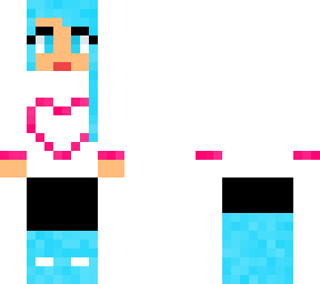 blue haired girl [with mouth but without cheeks]