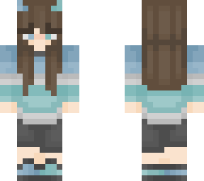 cute demon girl blue