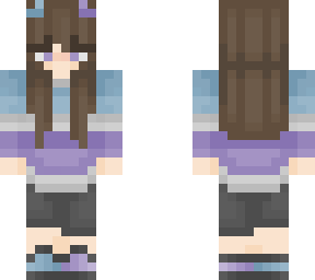 cute demon girl purple and blue