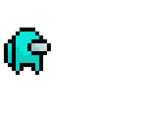 cyan among us character pixel art