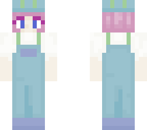 girl with short hair in overalls