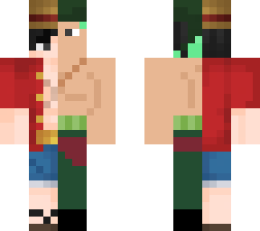 half luffy half zoro skin