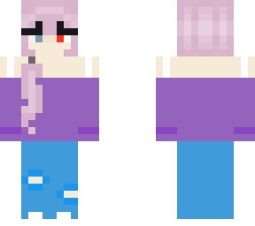 pink hair, purple shirt