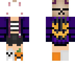 pumpkin emo enby bunny / halloween jack-o-lantern