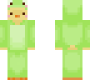 another duck, this time in a frog onsie.