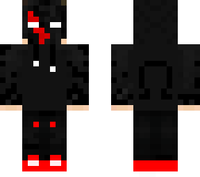 black and red nova hoodie with sweat mask