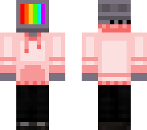 pastel red television head