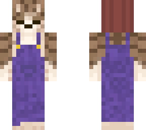 purple overalls