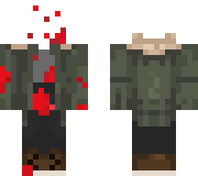 winter coat with blood